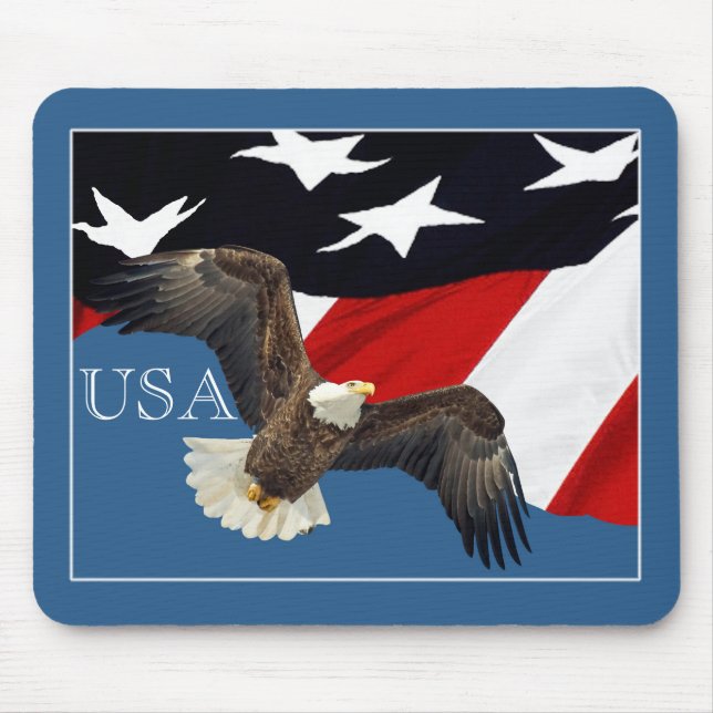 Eagle and Flag USA Mouse Pad (Front)