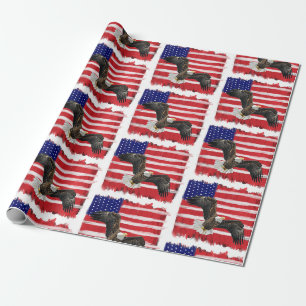 Eagle and Flag Wrapping Paper