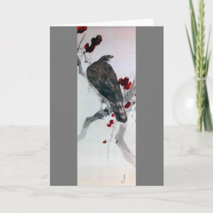 Eagle and Red Ivy Leaf, Watanabe Seitei Card