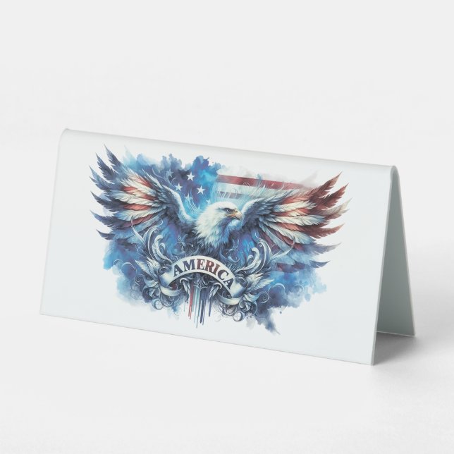 Eagle and USA flag.Patriotic. (Front)