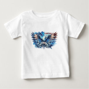 Eagle and USA flag.Patriotic. Baby T-Shirt