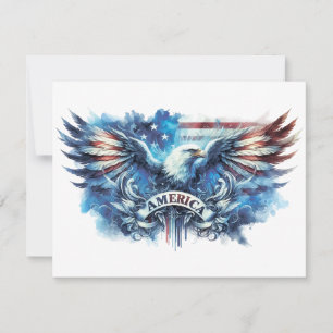 Eagle and USA flag.Patriotic. Card