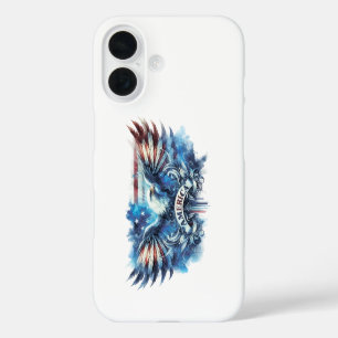 Eagle and USA flag.Patriotic. iPhone 16 Case