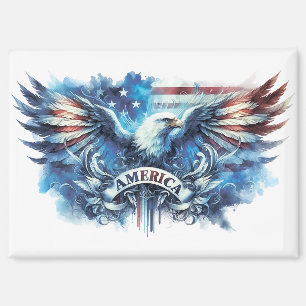 Eagle and USA flag.Patriotic. Magnet