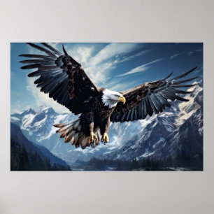 Eagle Animal Bird Wildlife Wilderness Colourful Ar Poster
