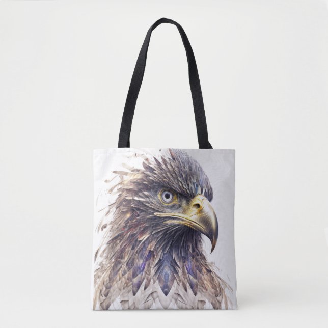 Eagle Animal Portrait Nature Wildlife Painting Tote Bag (Front)