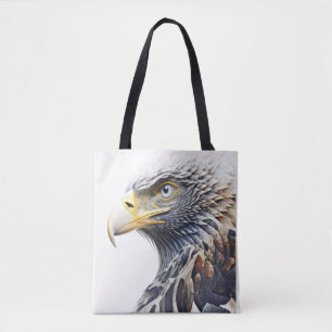 Eagle Animal Portrait Nature Wildlife Painting Tote Bag