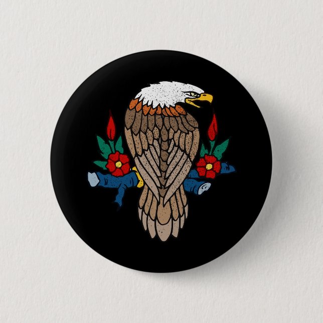 Eagle Art 6 Cm Round Badge (Front)
