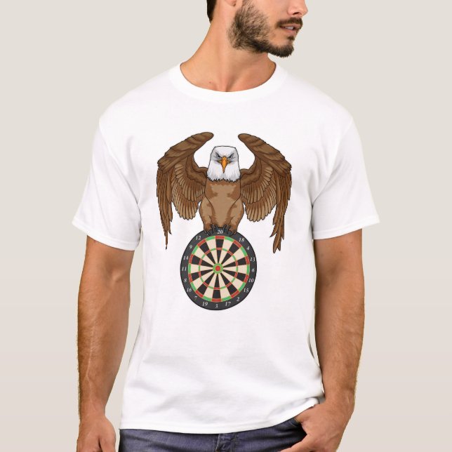 Eagle at Darts with Dartboard T-Shirt (Front)