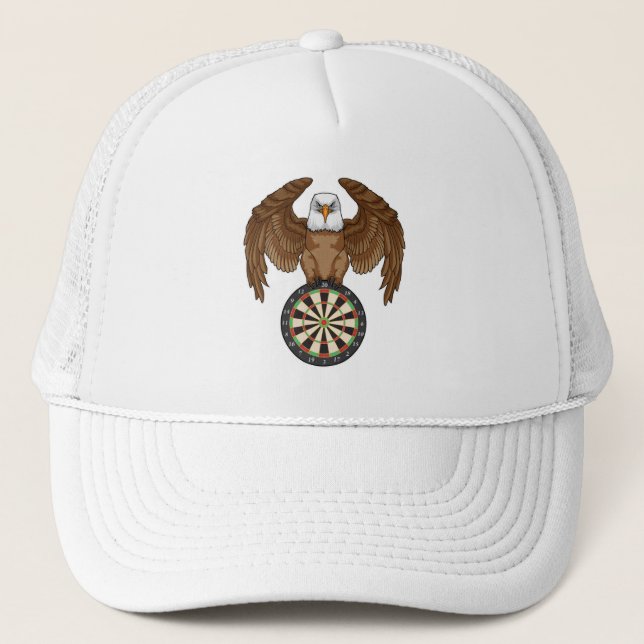Eagle at Darts with Dartboard Trucker Hat (Front)