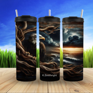 Eagle at Sunset Over Coast Thermal Tumbler