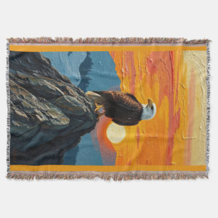 Eagle at Sunset Throw Blanket