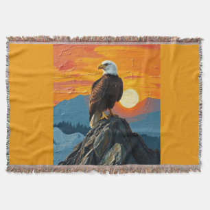 Eagle at Sunset Throw Blanket