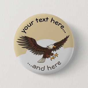 Eagle Attacking 6 Cm Round Badge