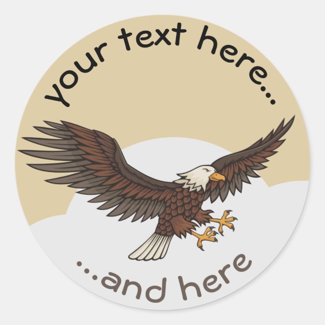 Eagle Attacking Classic Round Sticker (Front)