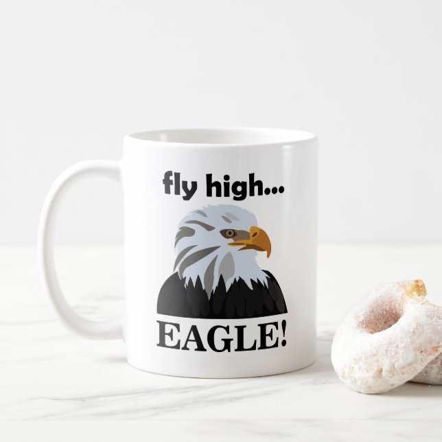 Eagle Bald Eagle Fly High Eagle Coffee Mug (With Donut)