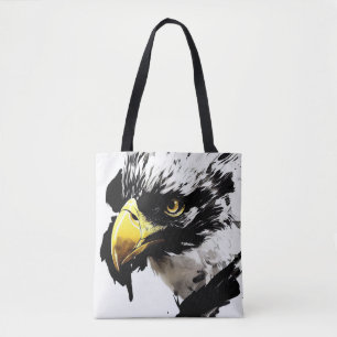 Eagle Bald Wild Nature Free Spirit Art Brush Paint Tote Bag