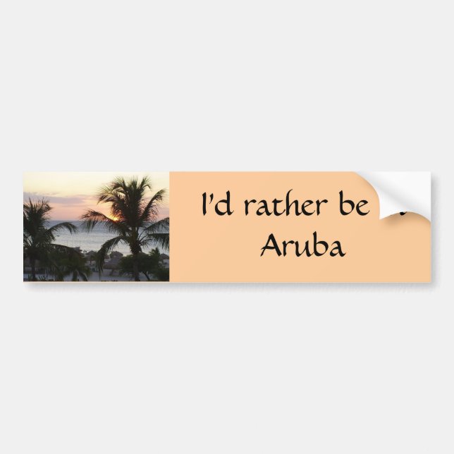 Eagle Beach Aruba Sunset Bumper Sticker (Front)