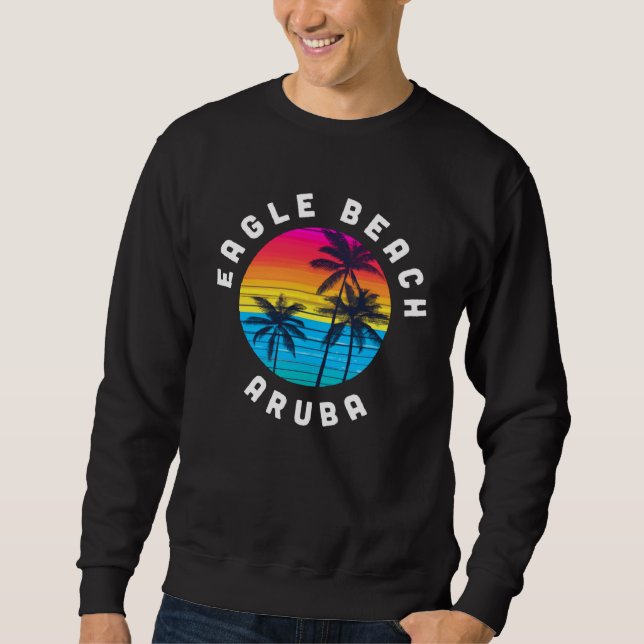 Eagle Beach Aruba Vacation Souvenir Sunset Beach Sweatshirt (Front)
