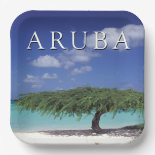 Eagle Beach Caribbean, Aruba Paper Plate