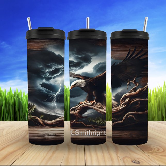 Eagle Before Lightning Storm Sky Thermal Tumbler (Creator Uploaded)