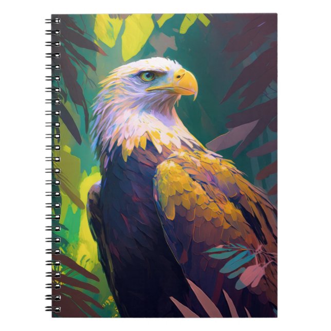 Eagle Bird Animal Portrait Painting Wildlife Free Notebook (Front)