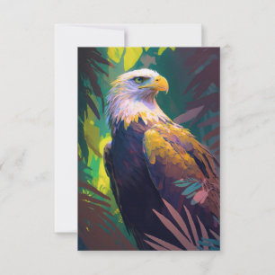 Eagle Bird Animal Portrait Painting Wildlife Free Thank You Card