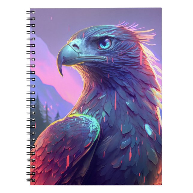Eagle Bird Animal Portrait Painting Wildlife Notebook (Front)
