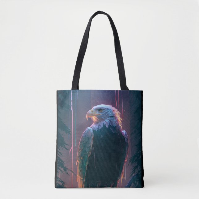 Eagle Bird Animal Portrait Painting Wildlife Tote Bag (Front)