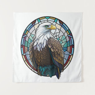 Eagle Bird Animal Portrait Stained Glass Wildlife Tapestry