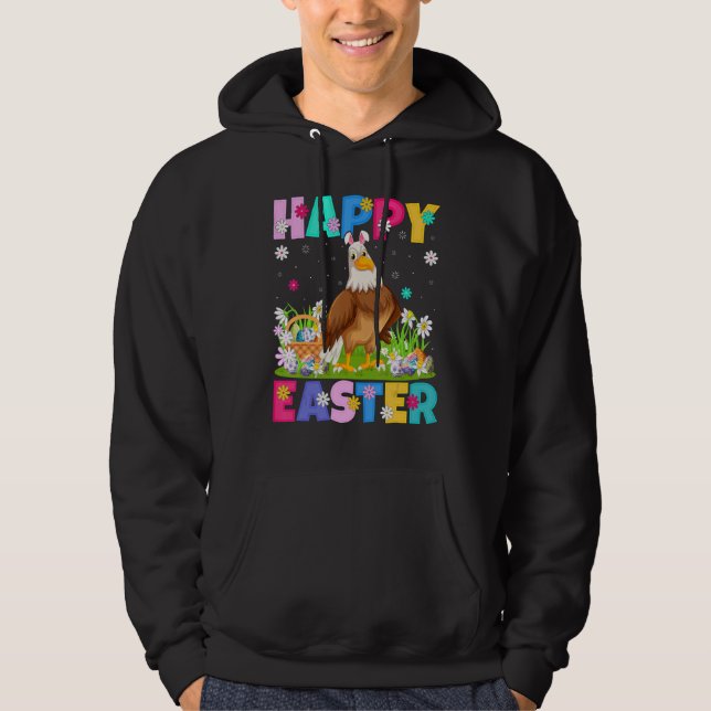 Eagle Bird   Happy Easter Bunny Eagle Easter Sunda Hoodie (Front)