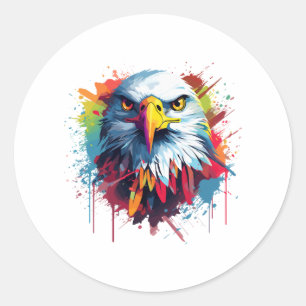 Eagle Bird of Prey Pop Art Style for a Eagle Classic Round Sticker