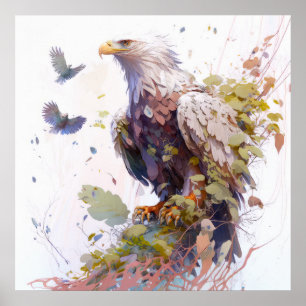 Eagle Bird Portrait Animal Painting Wildlife Free Poster