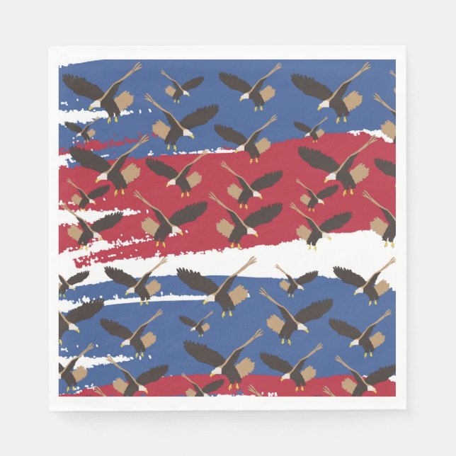 Eagle Bird USA Patriotic American Flag Napkin (Front)