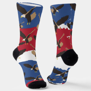 Eagle Bird USA Patriotic American Flag Socks