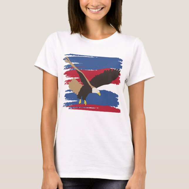 Eagle Bird USA Patriotic American Flag  T-Shirt (Front)