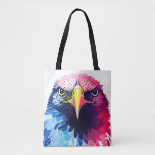 Eagle Bird Wild Nature Animal Color Art Painting Tote Bag