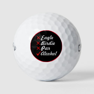 Eagle Birdie Par Alcohol  2 Golf Humour Balls