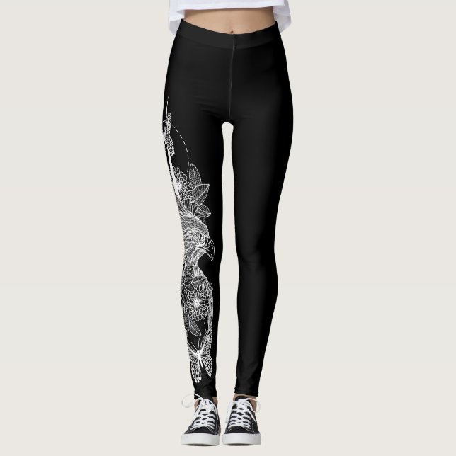 Eagle - Black Leggings (Front)