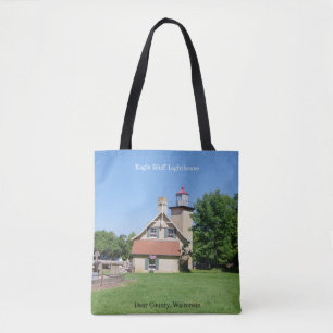 Eagle Bluff Lighthouse all over tote bag