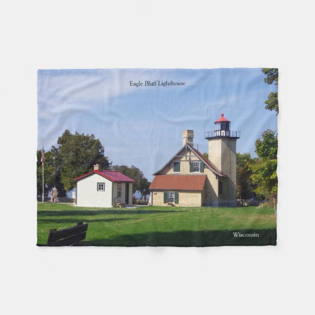 Eagle Bluff Lighthouse fleece blanket (Front (Horizontal))