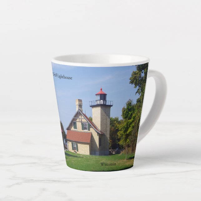 Eagle Bluff Lighthouse latte mug (Right Angle)