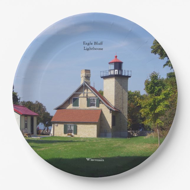 Eagle Bluff Lighthouse paper plate (Front)