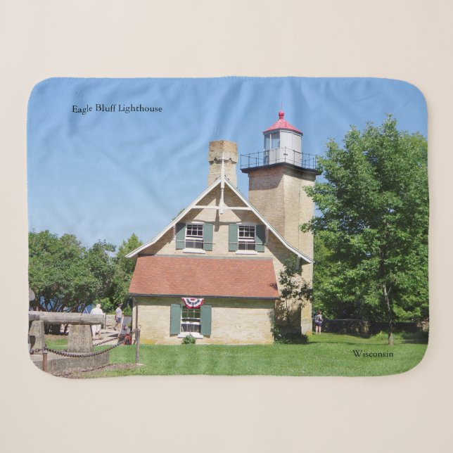 Eagle Bluff Lighthouse sherpa blanket (Front (Horizontal))