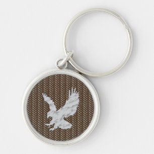 Eagle Brown Leather Key Ring