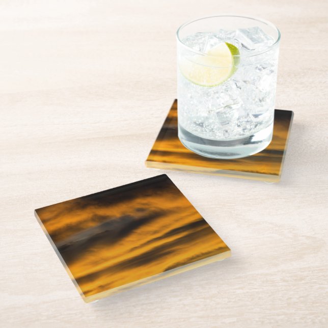 eagle burnout glass coaster (Angled)