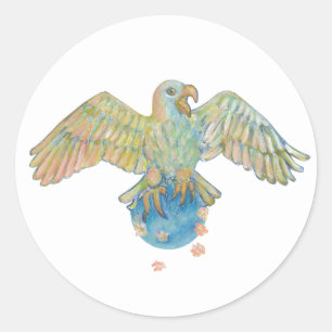 Eagle Carrying Earth   Classic Round Sticker