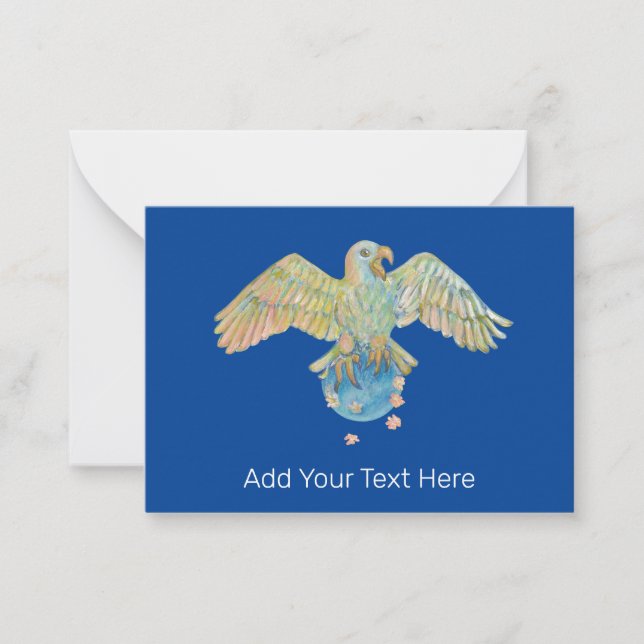 Eagle Carrying Earth Deep Blue Card (Front)