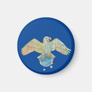 Eagle Carrying Earth Deep Blue Magnet