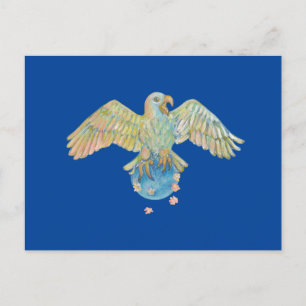 Eagle Carrying Earth Deep Blue Postcard